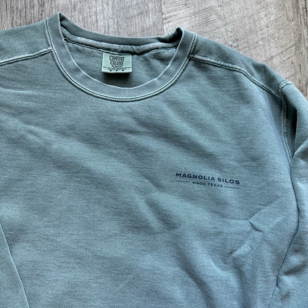 Magnolia Womens Sweatshirt Joanna Gaines The Silos Green Comfort Colors Medium - Picture 4 of 8